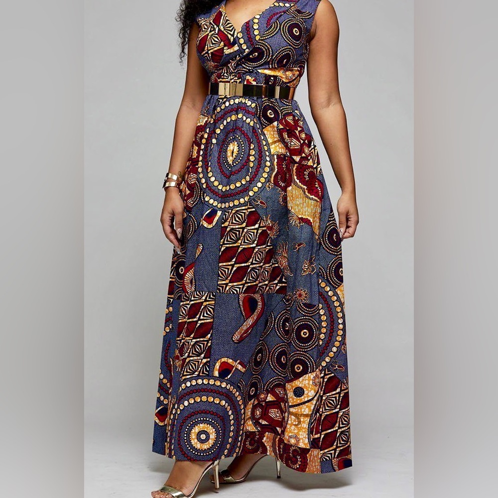 Elegant Multicolor Maxi Dress
